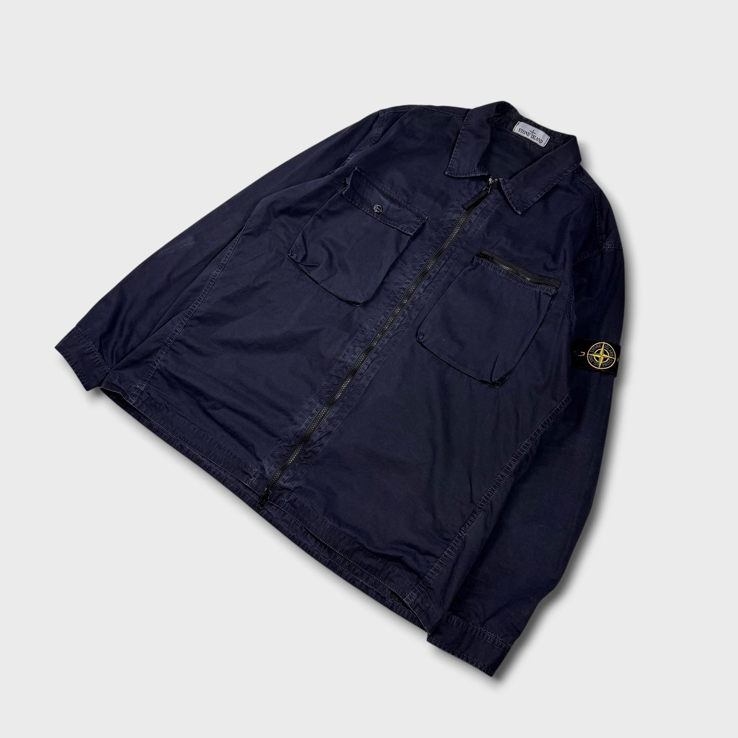 Stone Island Navy Full Zip Overshirt 3XL