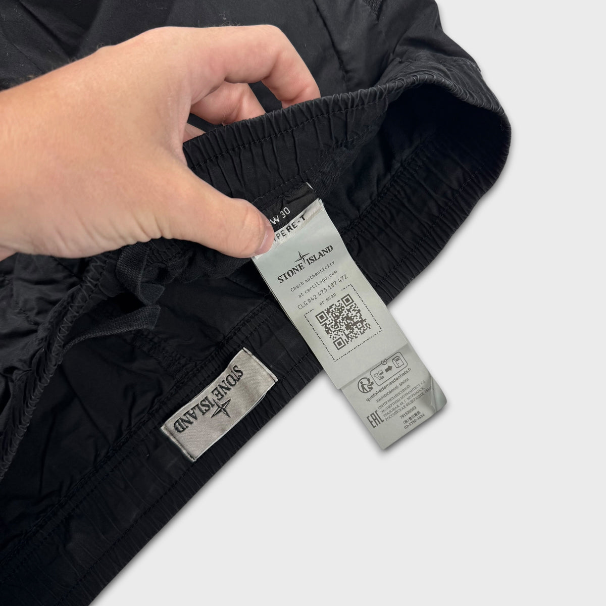 Stone Island Black Tela Cargo Pants W30