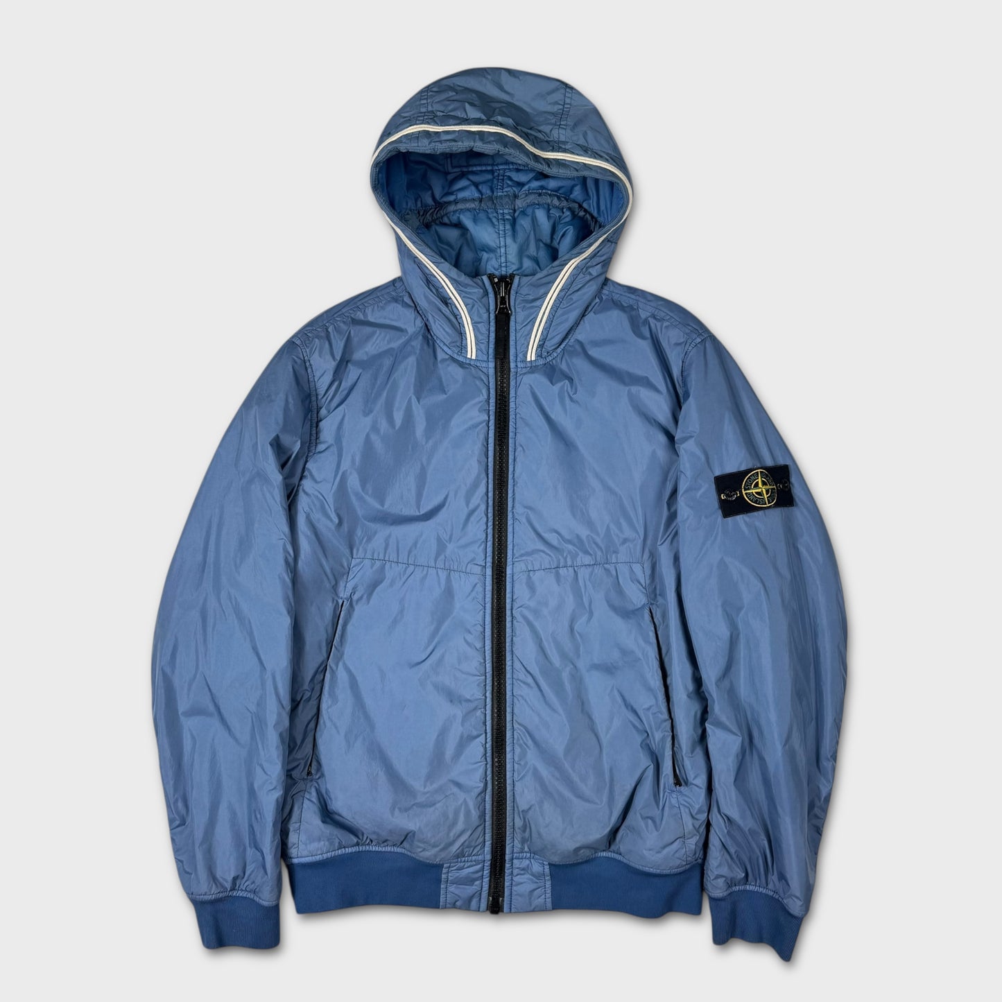 Stone Island Blue Garment Dyed Crinkle Reps Primaloft Jacket L