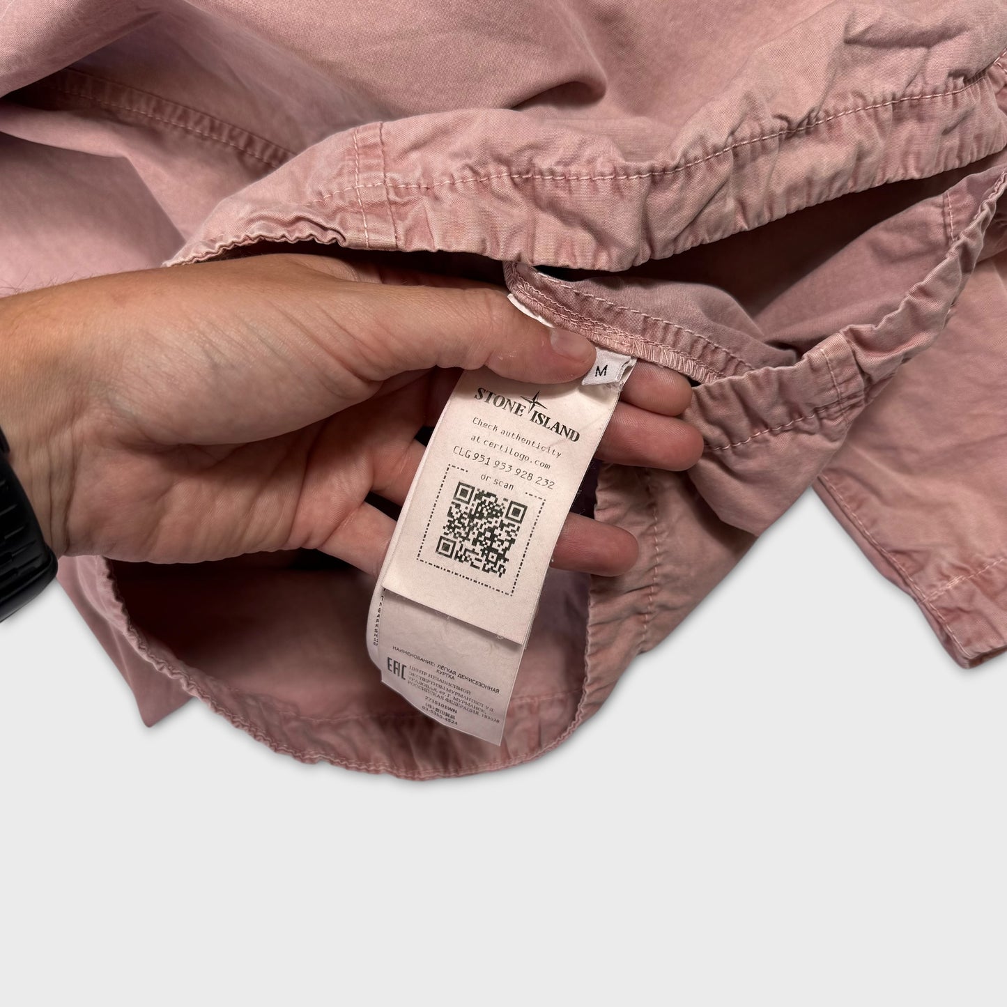 Stone Island Pink Full Zip Overshirt M