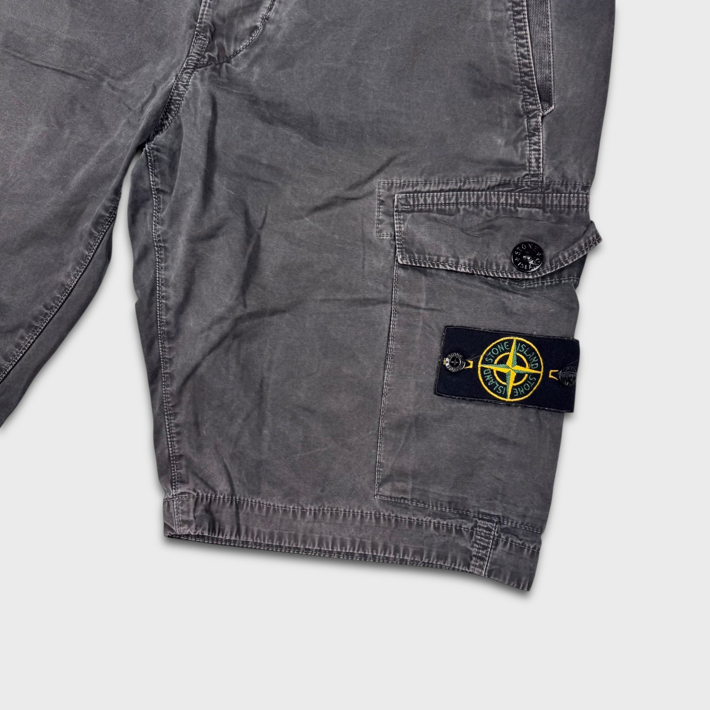 Stone Island Charcoal Cargo Shorts W32