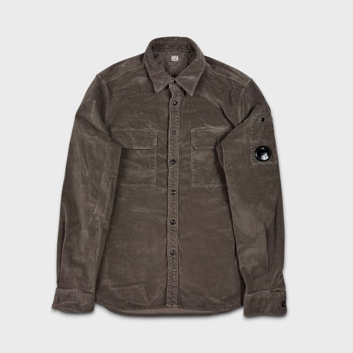 CP Company Brown Corduroy Lens Overshirt M