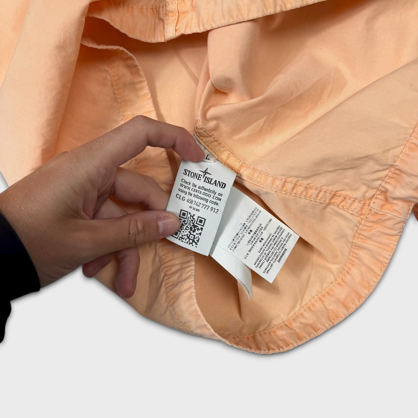 Stone Island Peach Full Zip Overshirt L