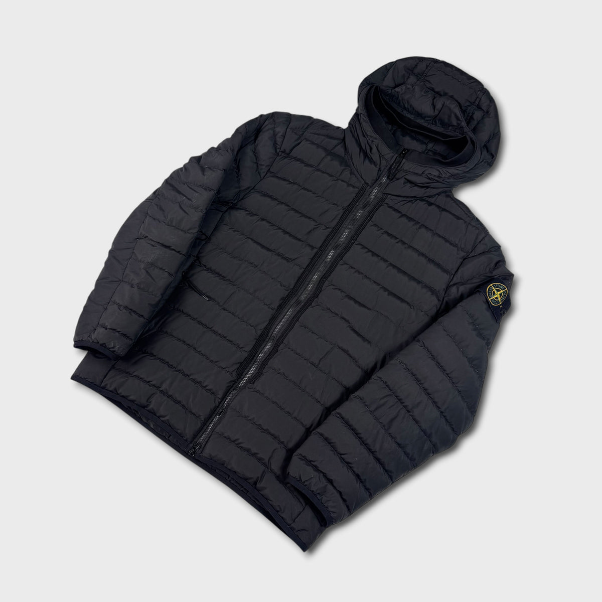 Stone Island Black O-Cotton R-Nylon Tela Puffer Jacket XL