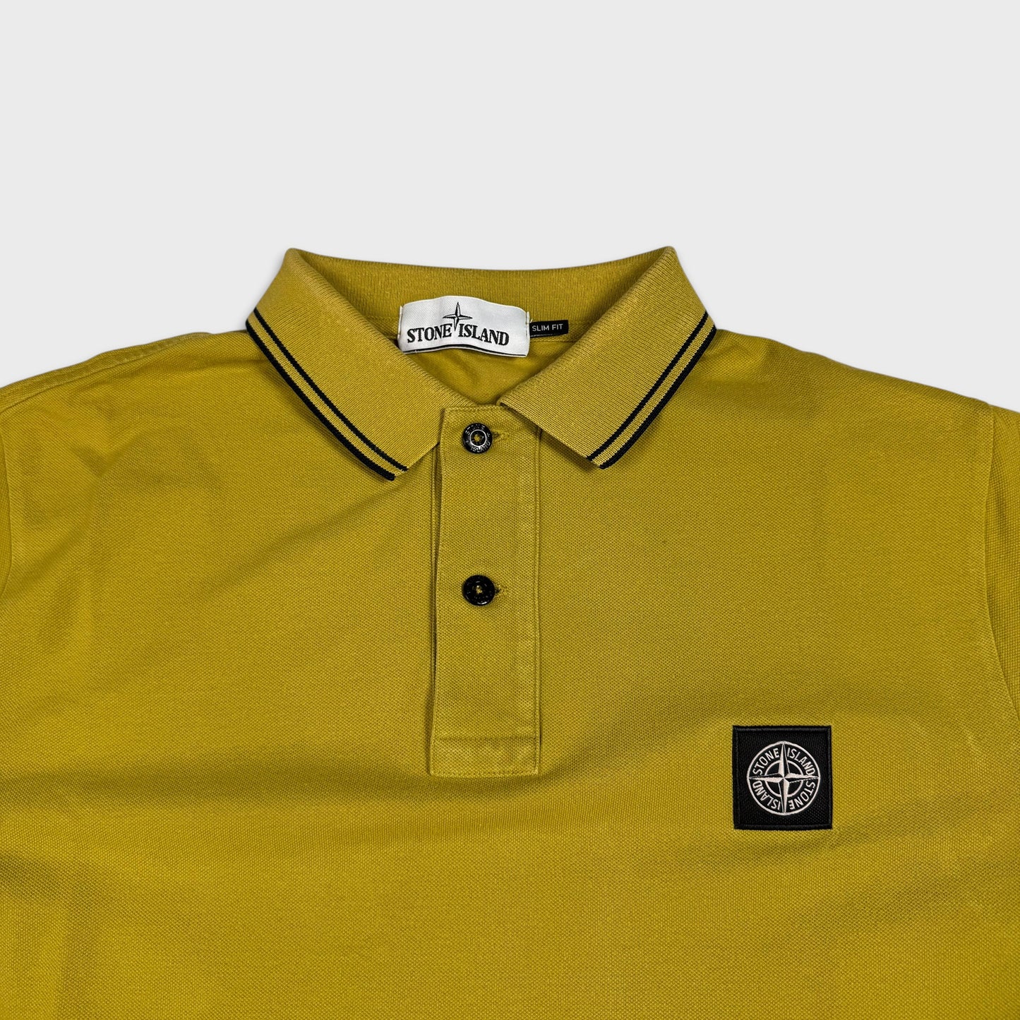 Stone Island Yellow Polo Shirt L