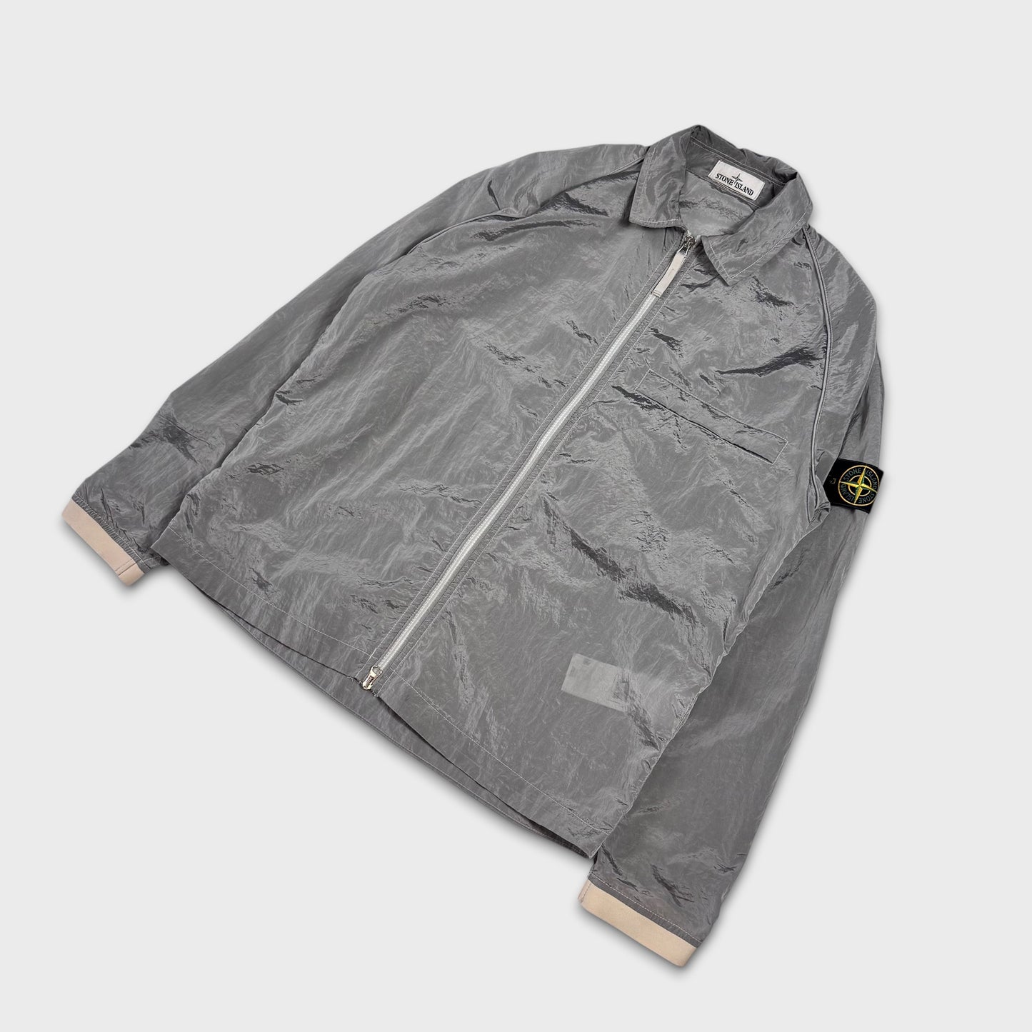 Stone Island Silver Nylon Metal Overshirt L