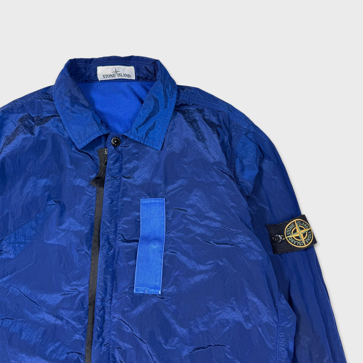 Stone Island Royal Blue Nylon Metal Overshirt L