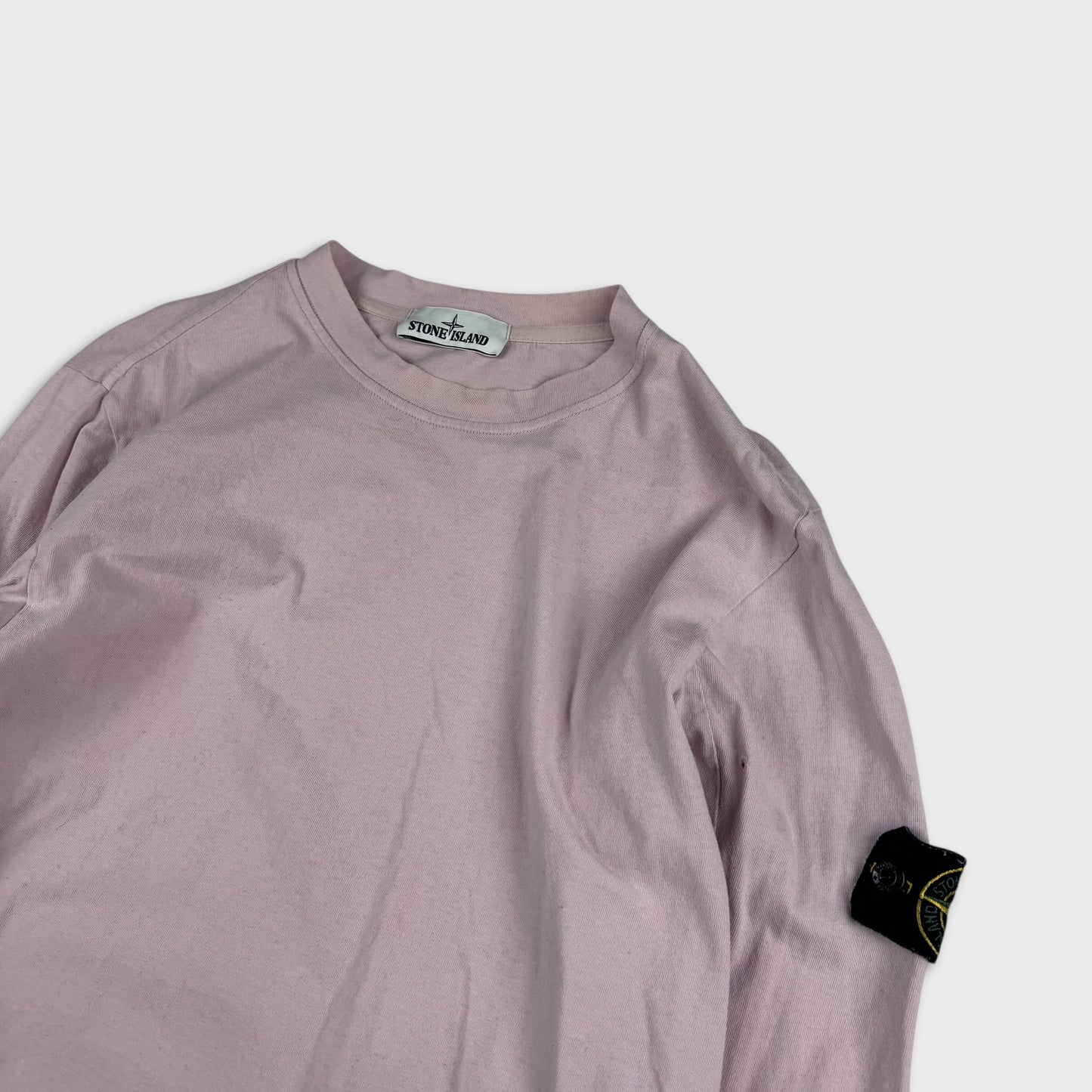 Stone Island Pink Longsleeve Badge T-Shirt M