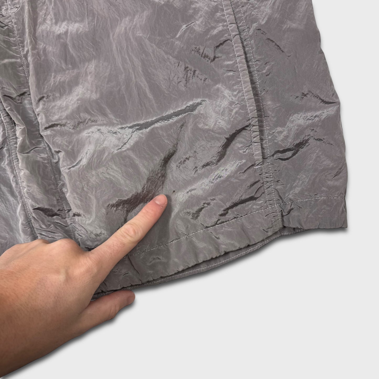 Stone Island Silver Nylon Metal Overshirt L