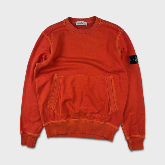 Stone Island Orange Kangaroo Pocket Crewneck XL