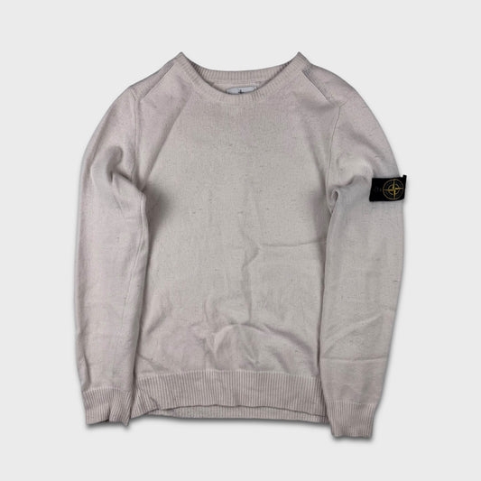 Stone Island White Wool Knit L