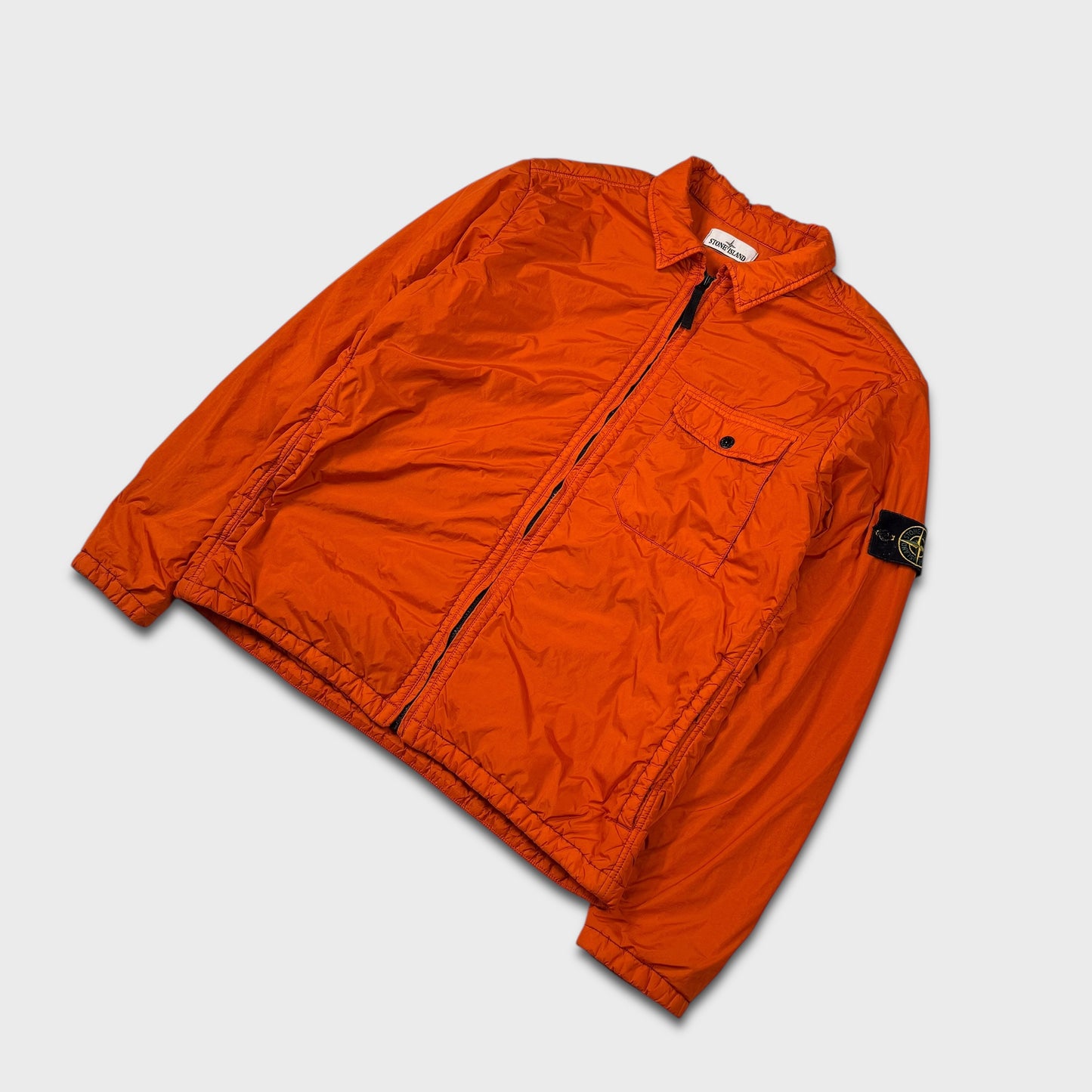 Stone Island Orange Crinkle Reps Padded Jacket XXL