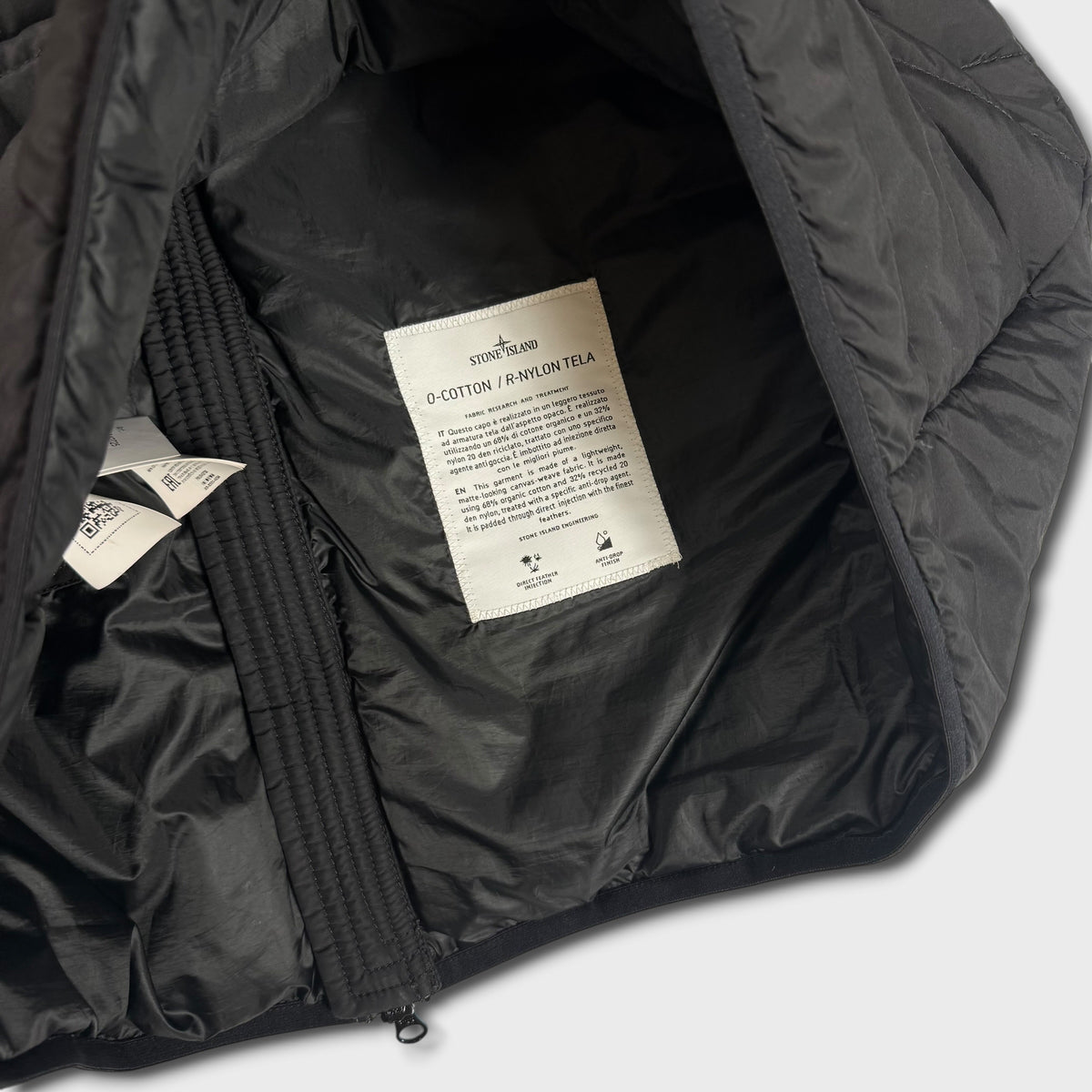Stone Island Black O-Cotton R-Nylon Tela Puffer Jacket XL