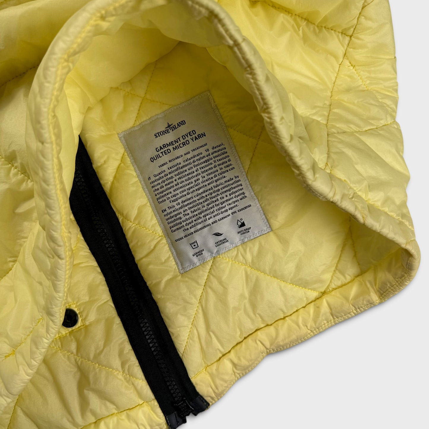 Stone Island Pale Yellow Quilted Micro Yarn Jacket M