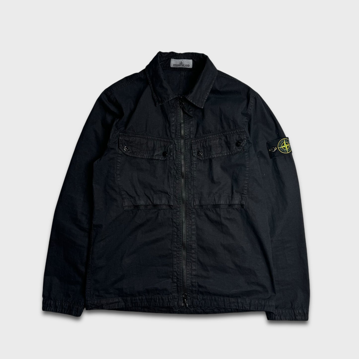 Stone Island Black SS23 Zip Overshirt M