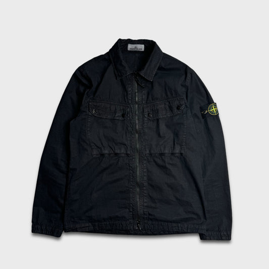 Stone Island Black SS23 Zip Overshirt M