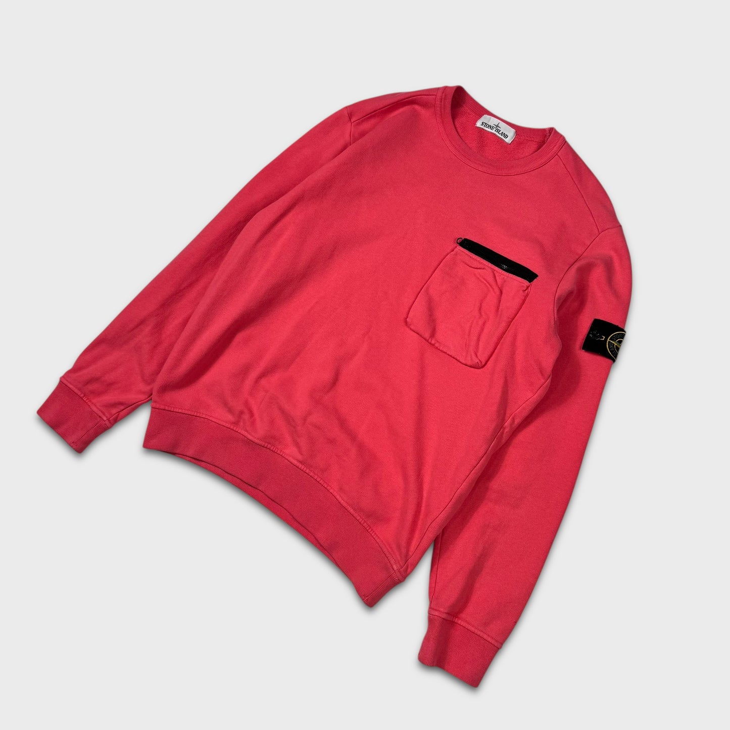Stone Island Hot Pink Pocket Crewneck M
