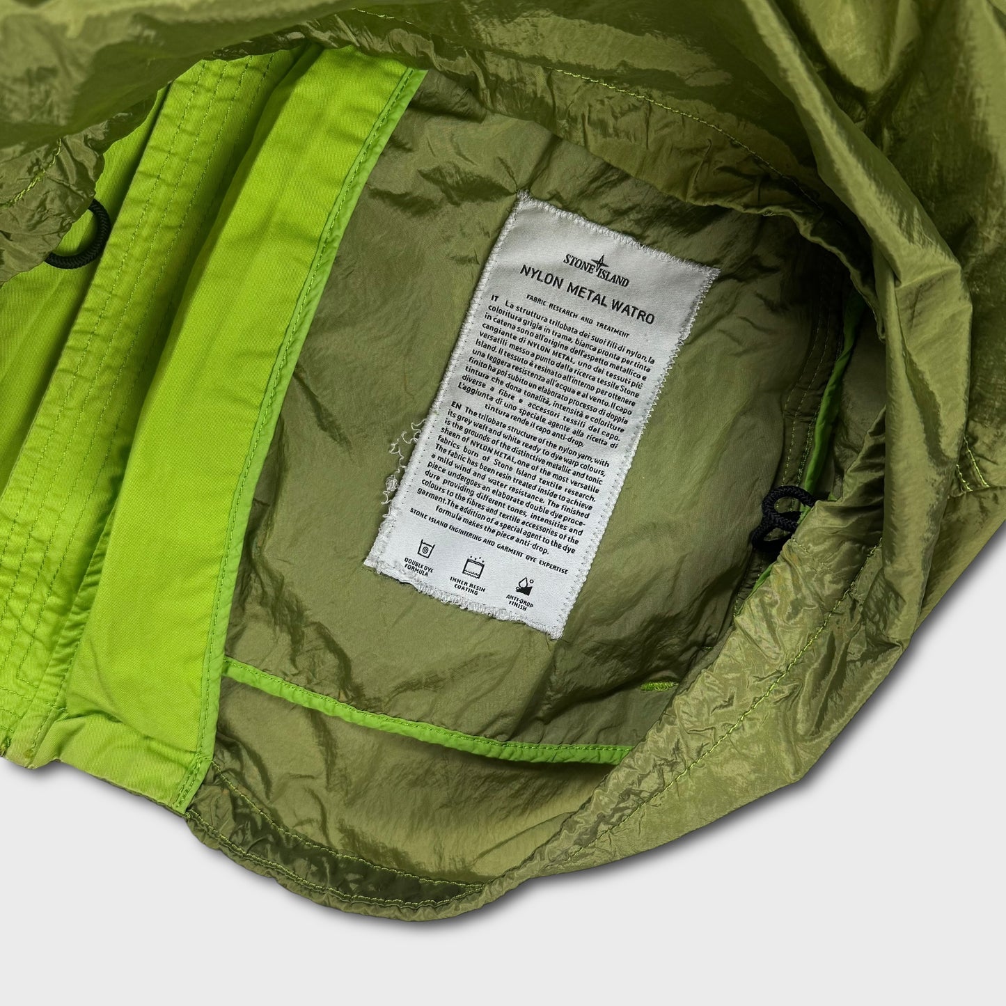 Stone Island Acid Lime Green Nylon Metal Watro Jacket XL