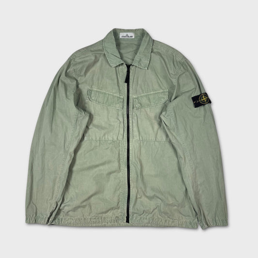 Stone Island Sage Green Full Zip Overshirt XXL