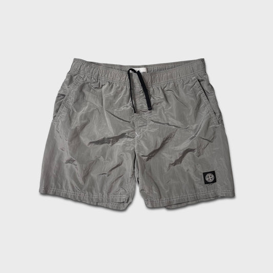 Stone Island Silver Nylon Metal Shorts L