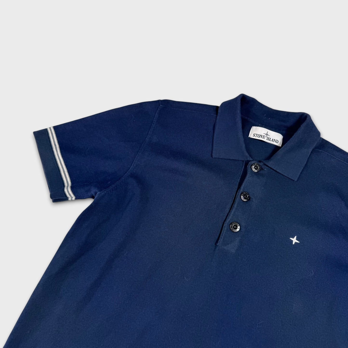 Stone Island Navy Stellina Polo Shirt L