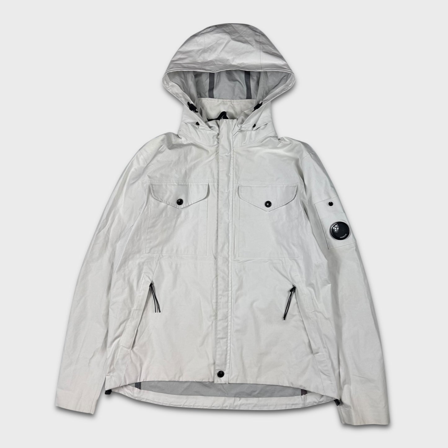 CP Company White T-Mack Rain Jacket L