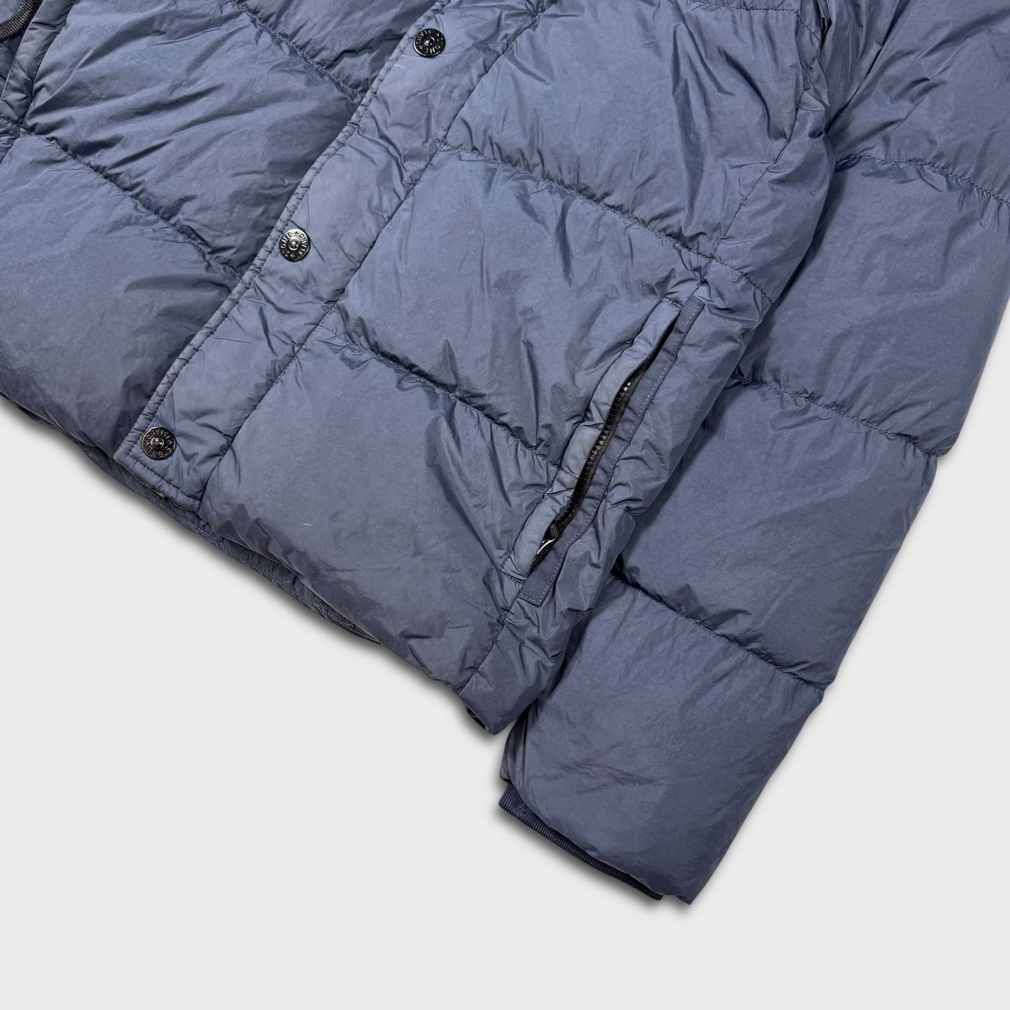 Stone Island Navy Garment Dyed Crinkle Reps Down-NY Jacket L