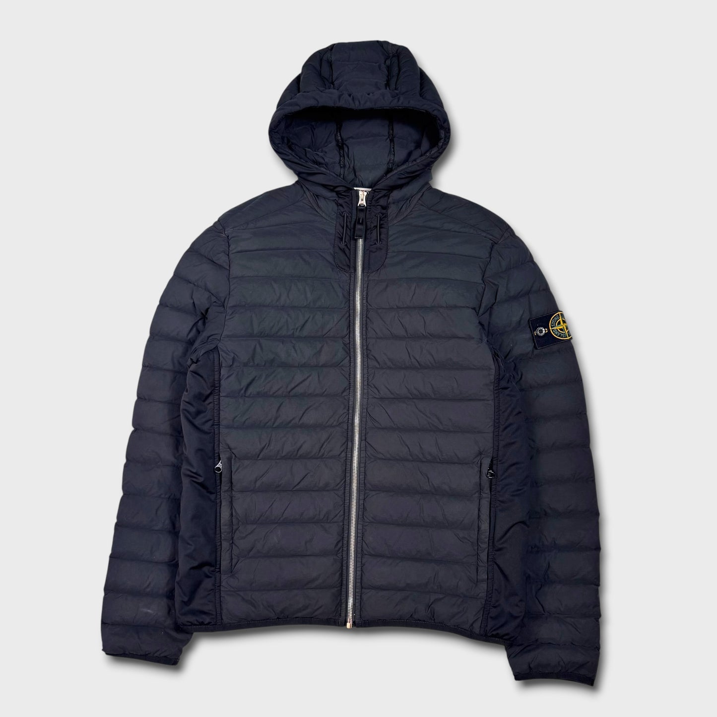 Stone Island Black Loom Woven Down Chambers Jacket S