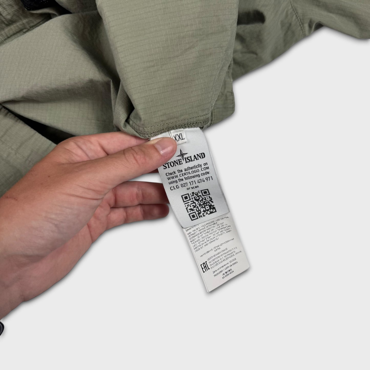 Stone Island Khaki Cotton Canvas Zip Overshirt Jacket XXL
