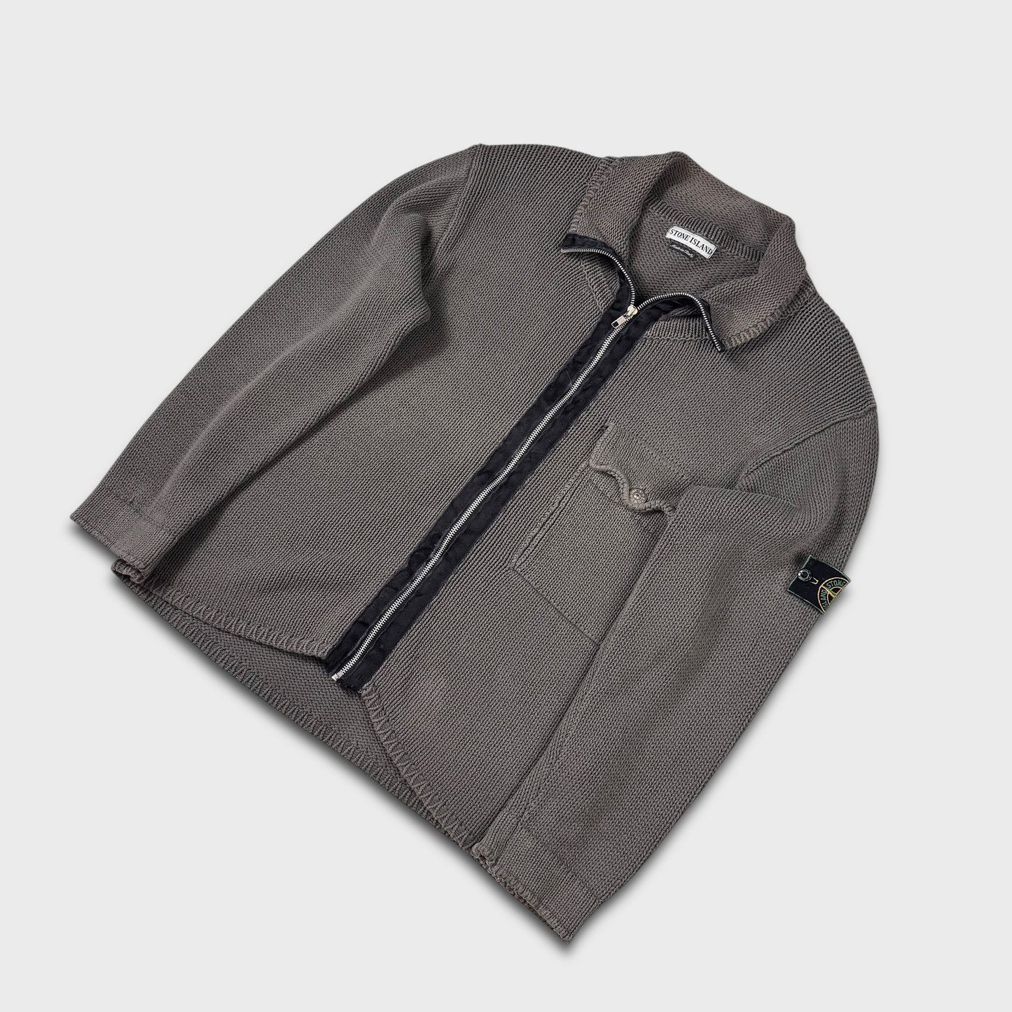 Stone Island 90’s Green Edge Knit Cardigan M