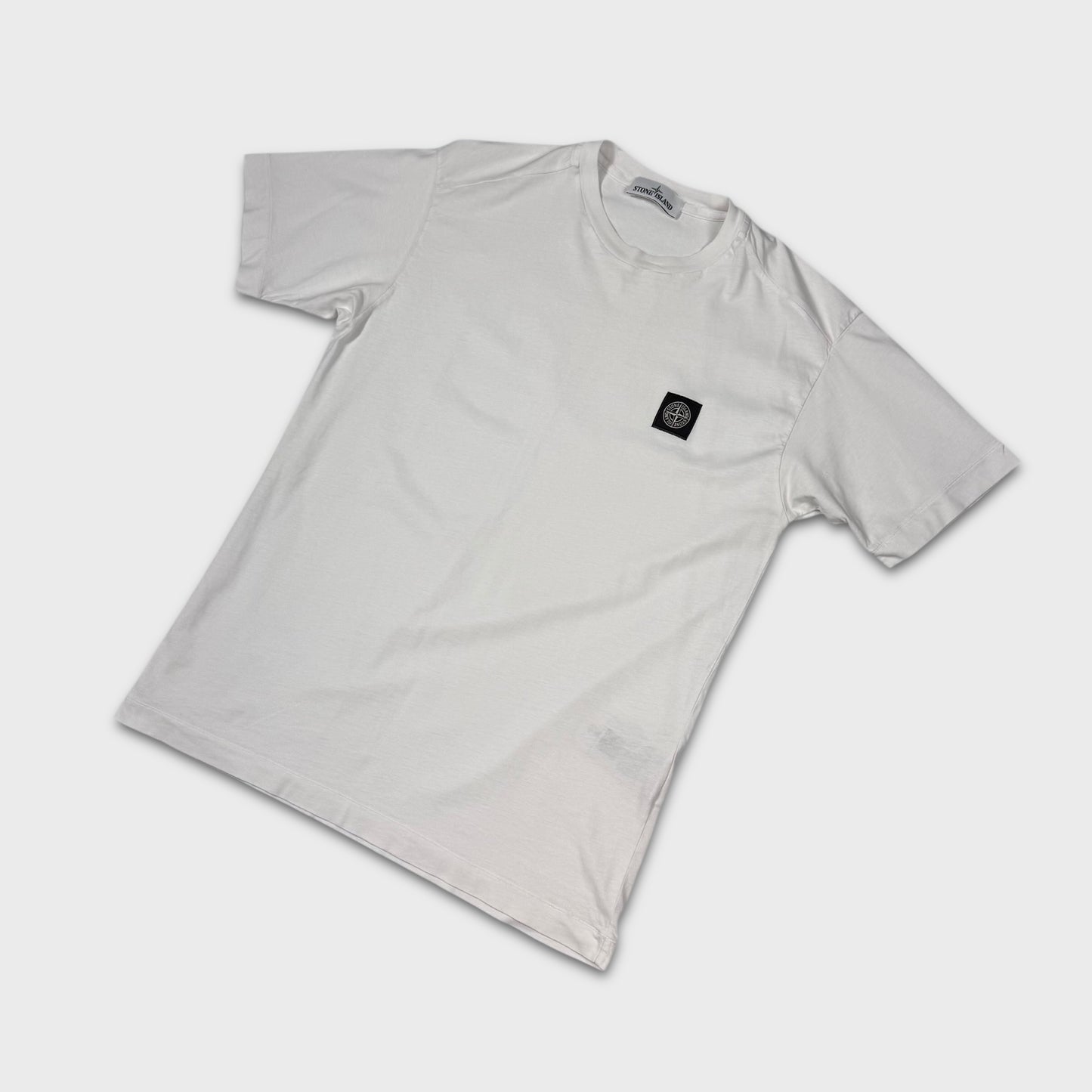 Stone Island White Compass Logo T-Shirt L