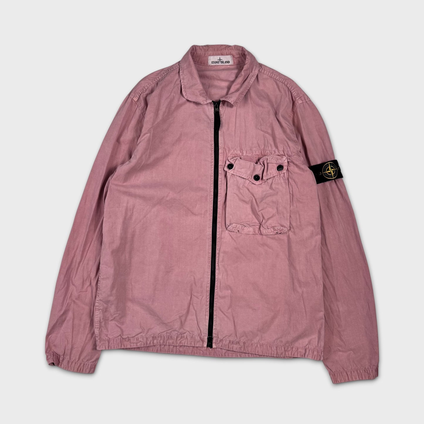 Stone Island Pink Full Zip Overshirt XL