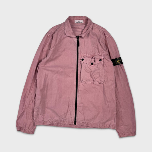 Stone Island Pink Full Zip Overshirt XL