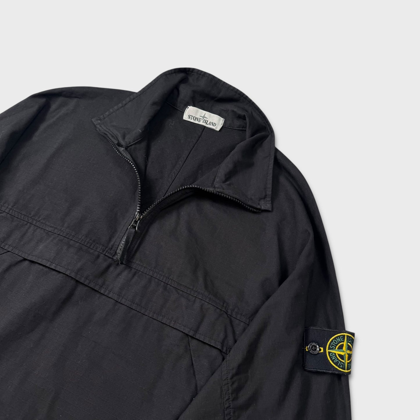 Stone Island Quarter Zip Cotton Canvas Smock Jacket M