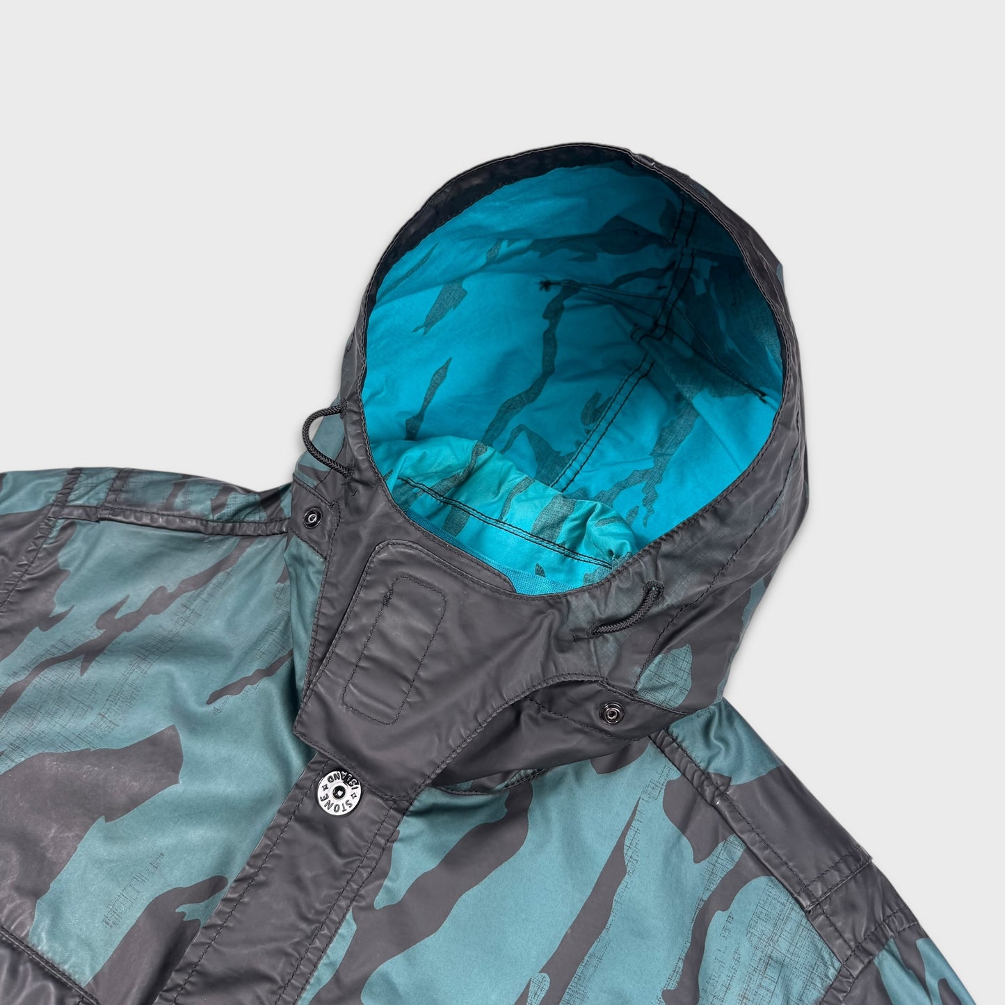 Stone Island Raso Gommato Reverse Colour Process Hooded Jacket M