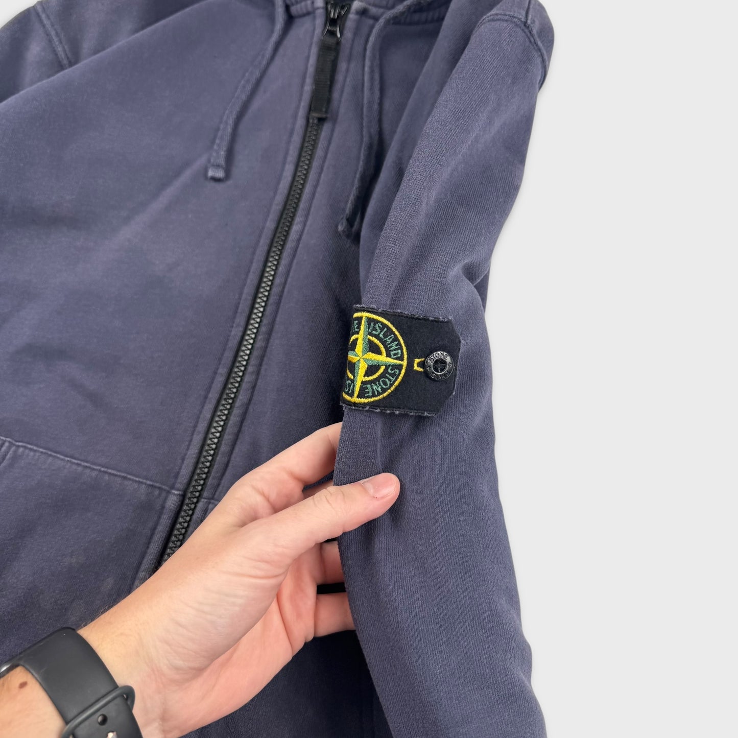 Stone Island Washed Navy Zip Hoodie XXL