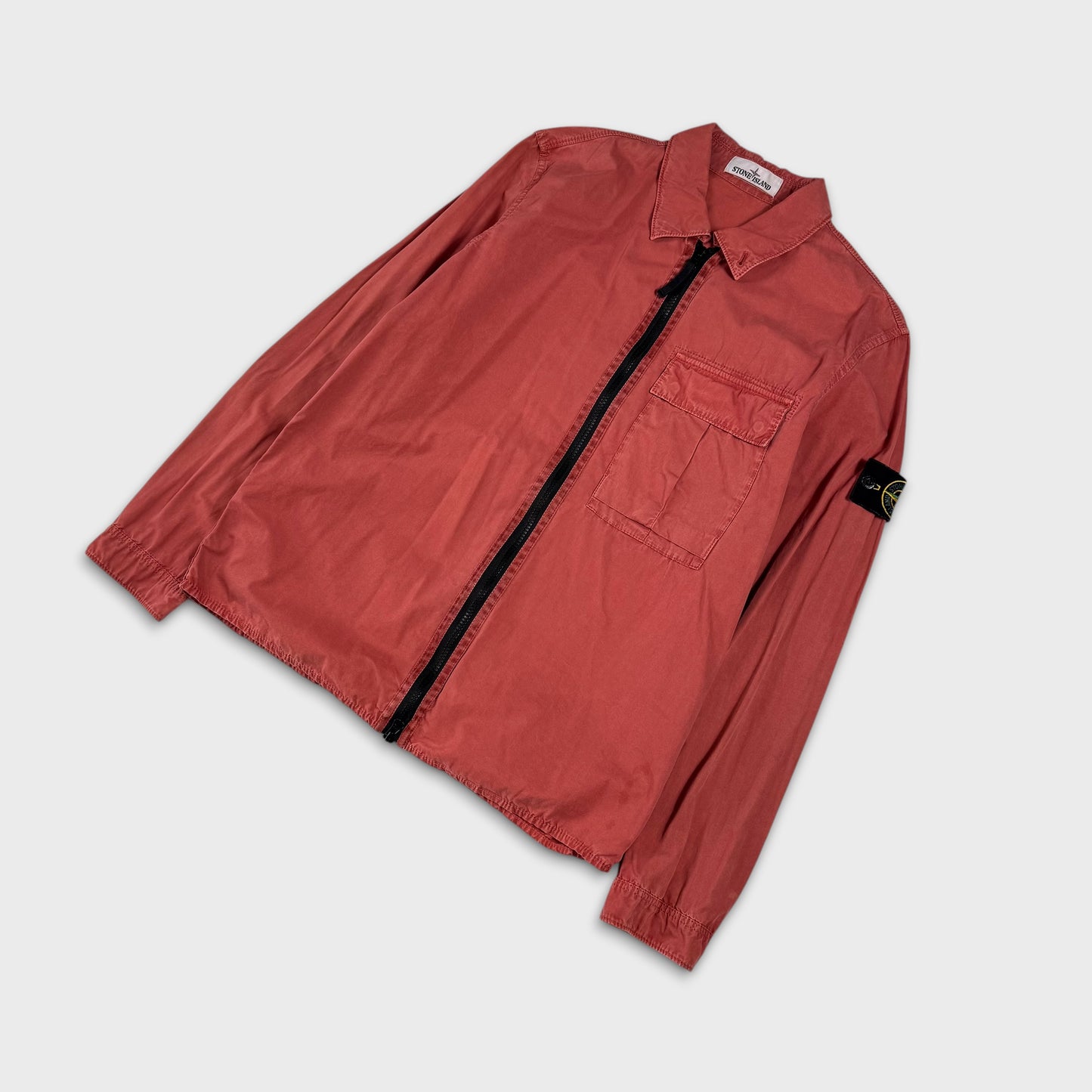 Stone Island Rust Red Zip Overshirt M
