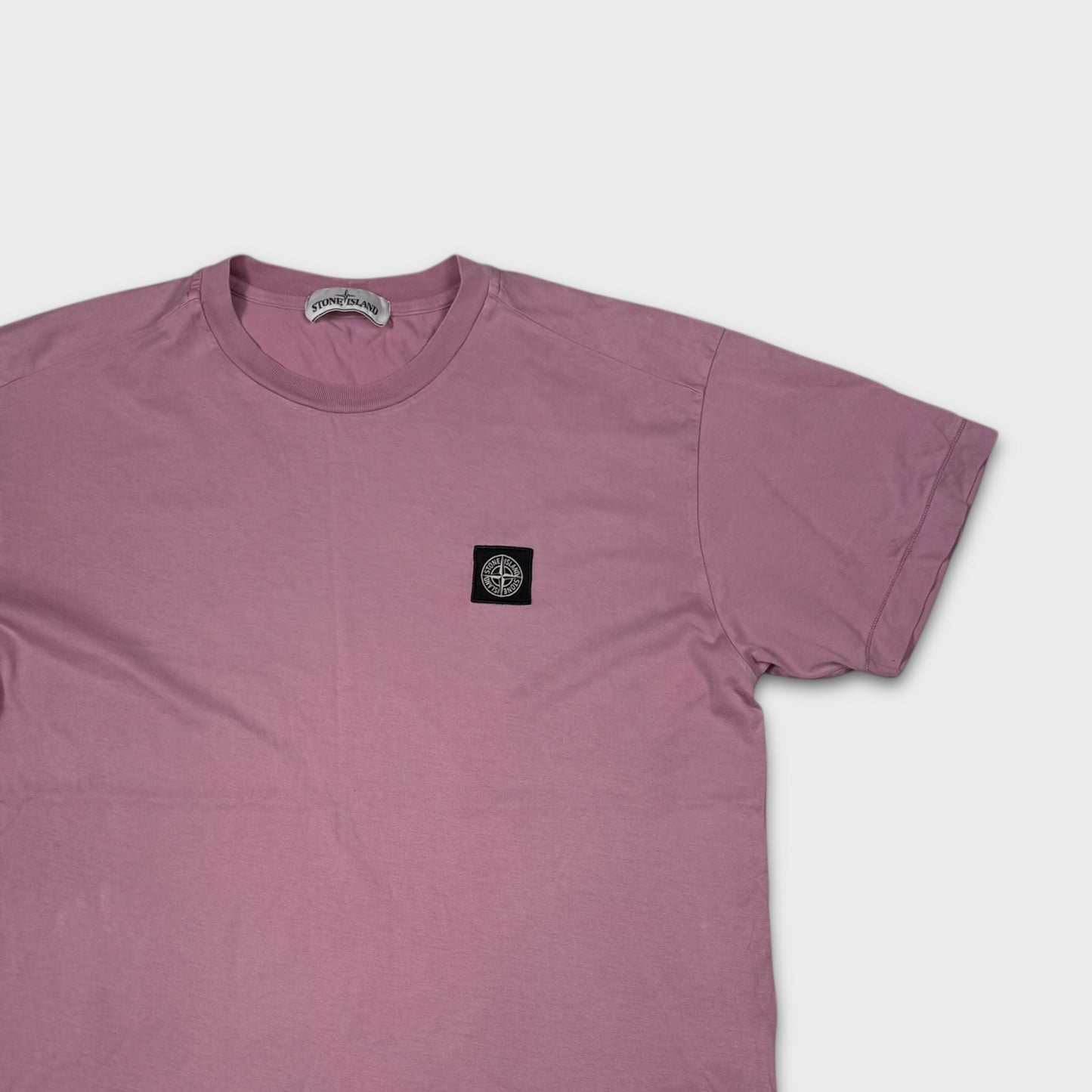 Stone Island Pink Compass Logo T-Shirt L