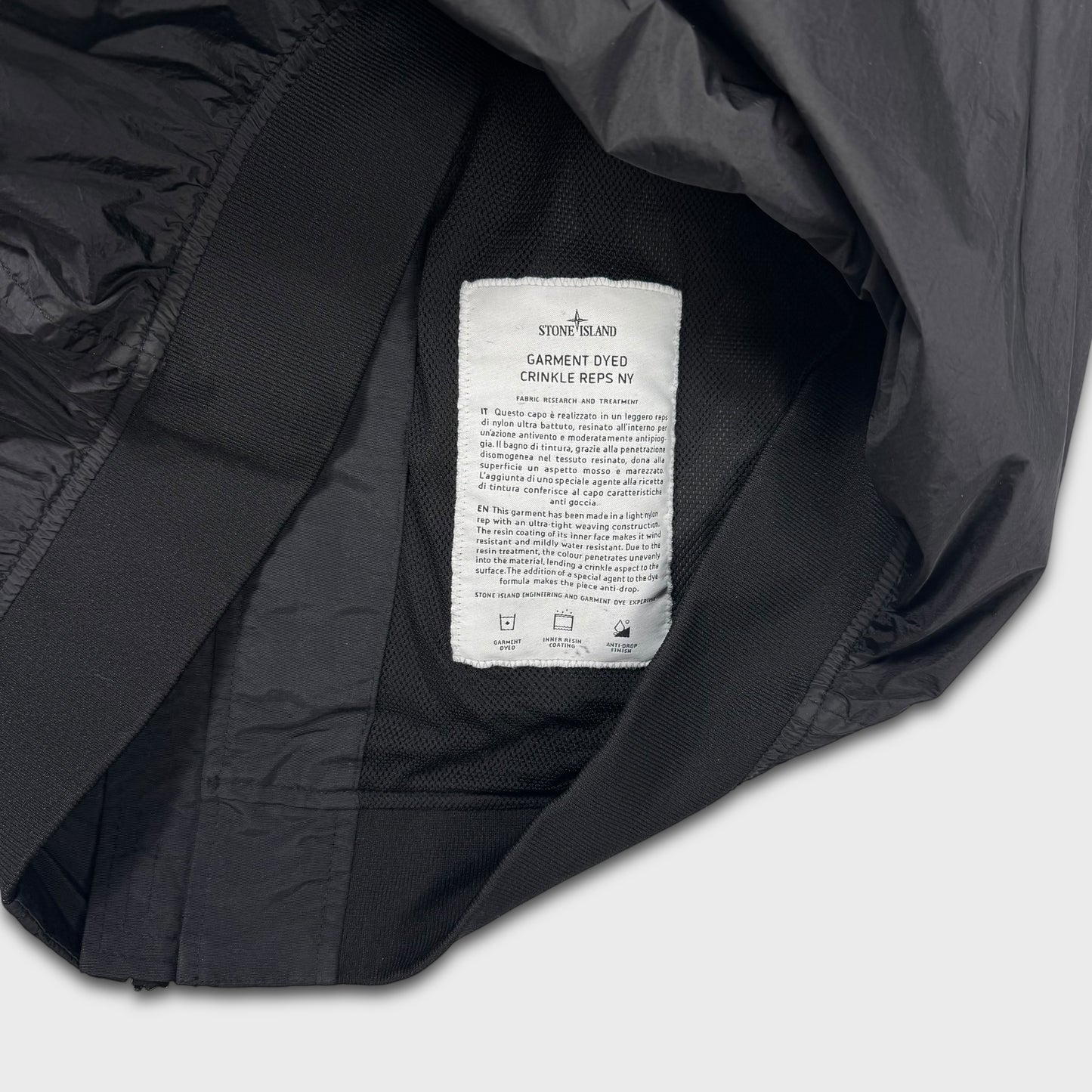 Stone Island Black Crinkle Reps NY Jacket M