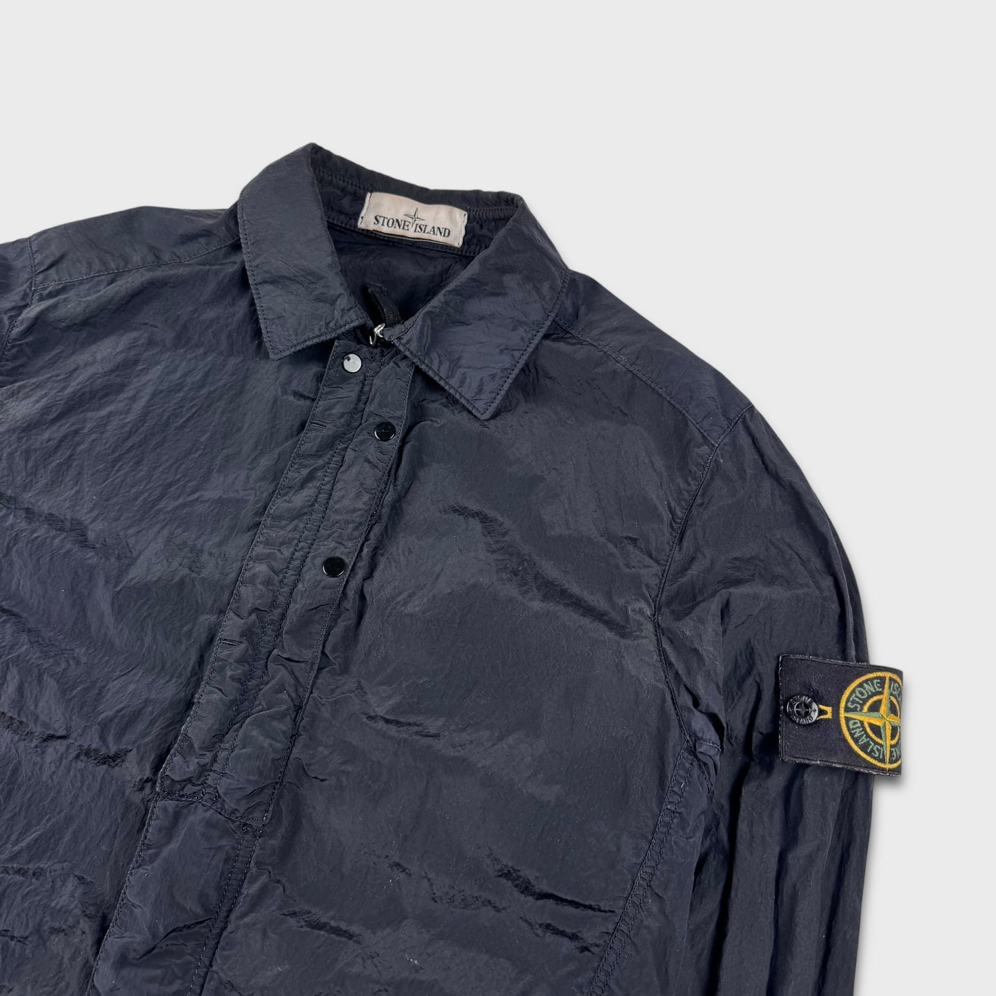 Stone Island Navy Nylon Metal Overshirt S