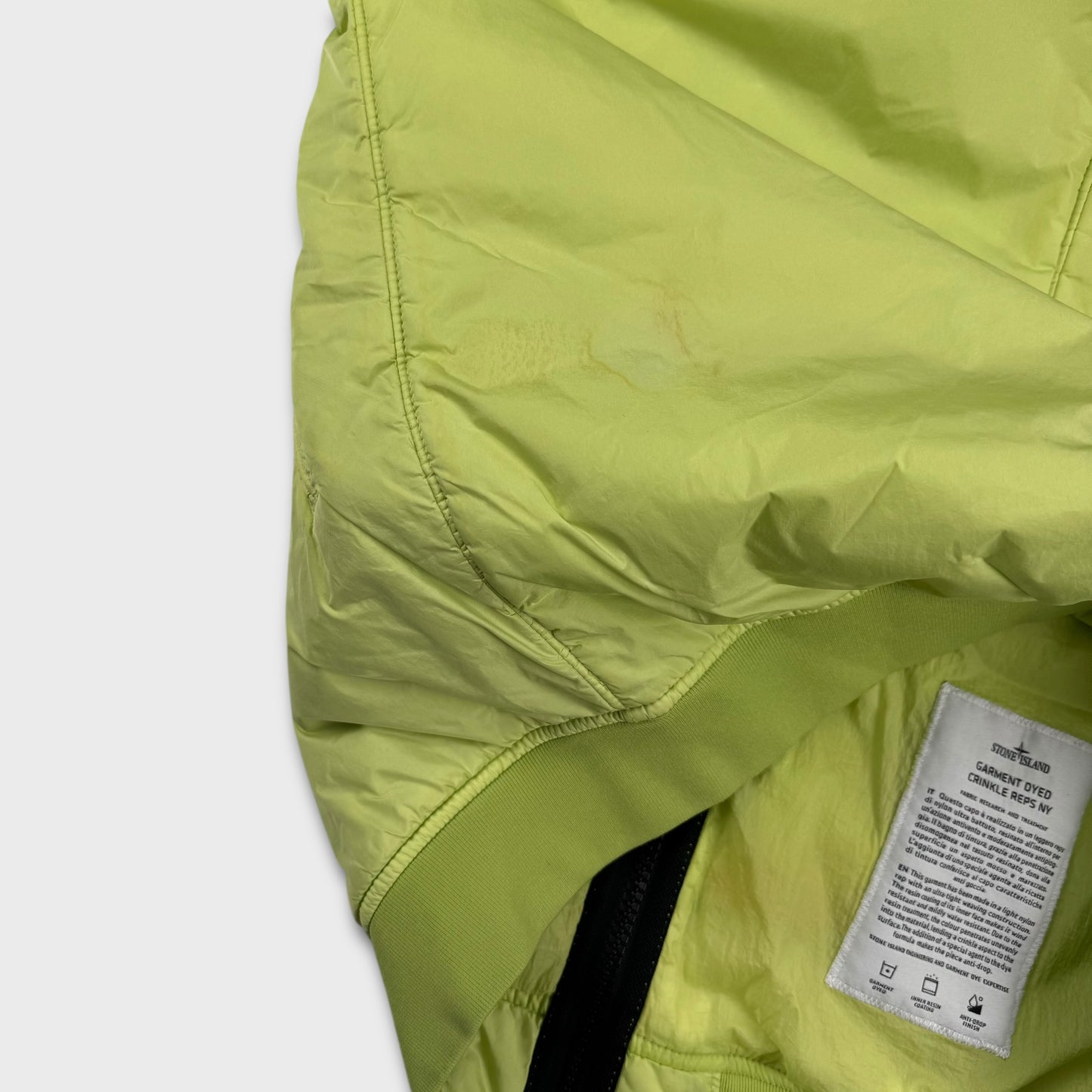 Stone Island Lime Garment Dyed Crinkle Reps NY Jacket BNWT L