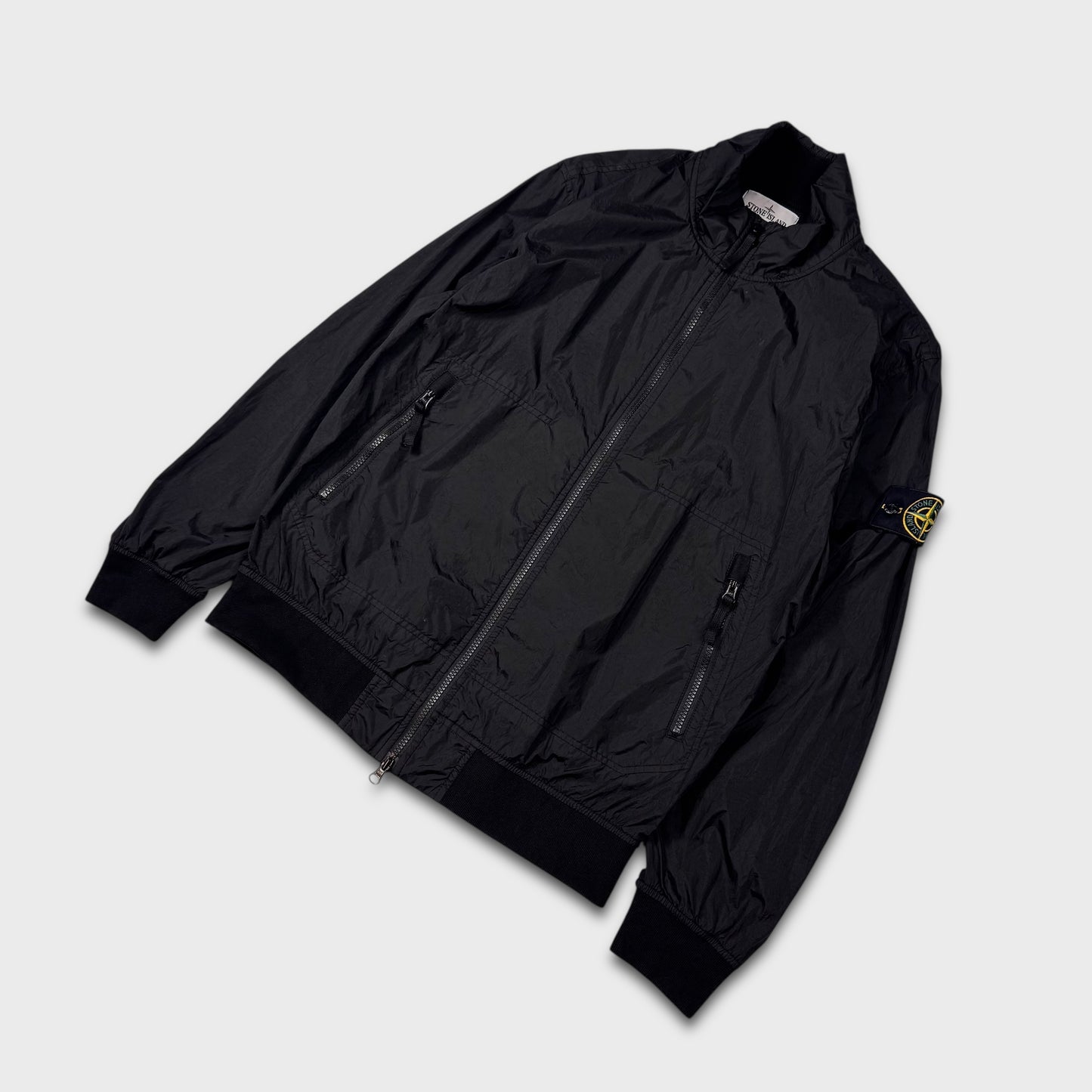 Stone Island Black Crinkle Reps NY Jacket M