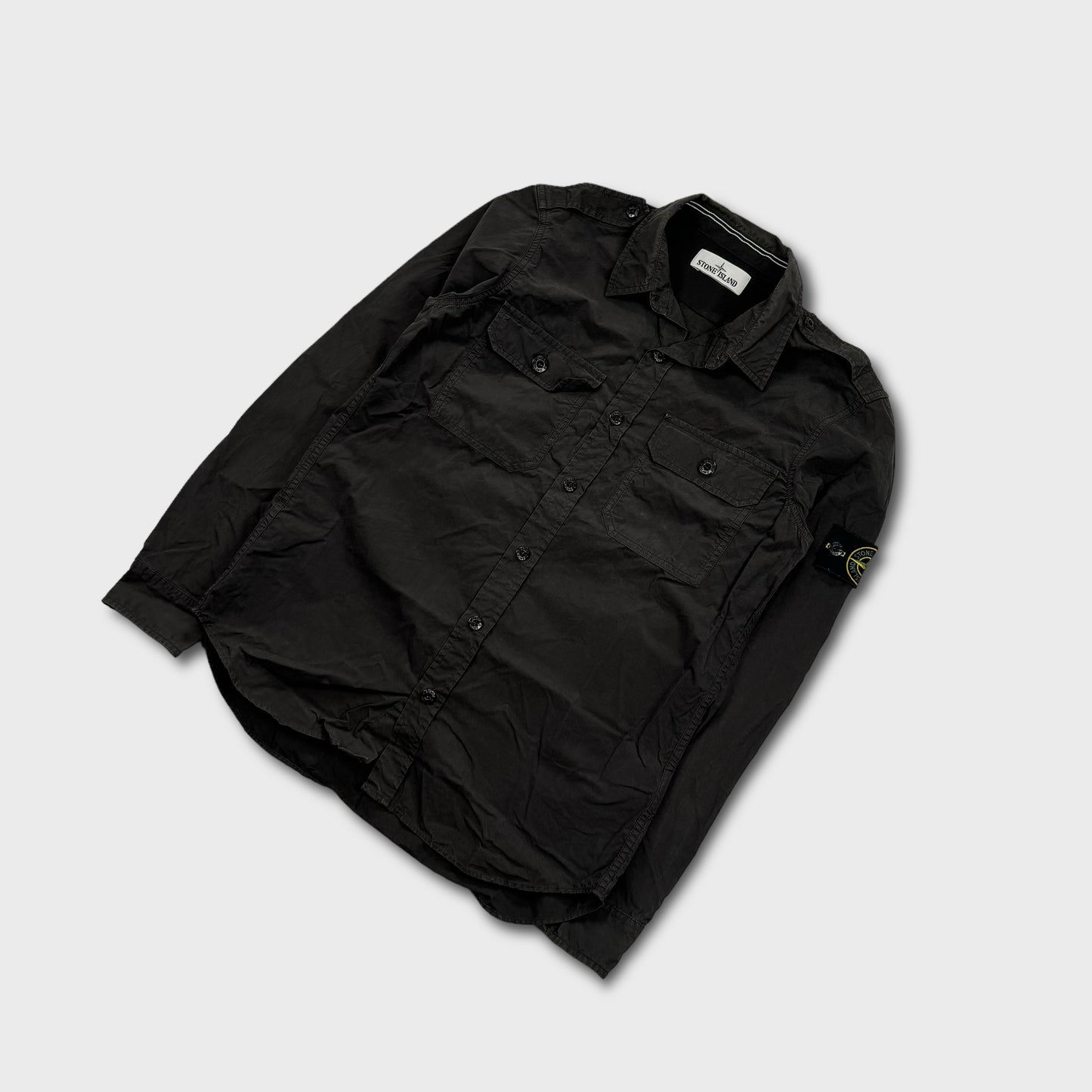 Stone Island Black Button Overshirt M