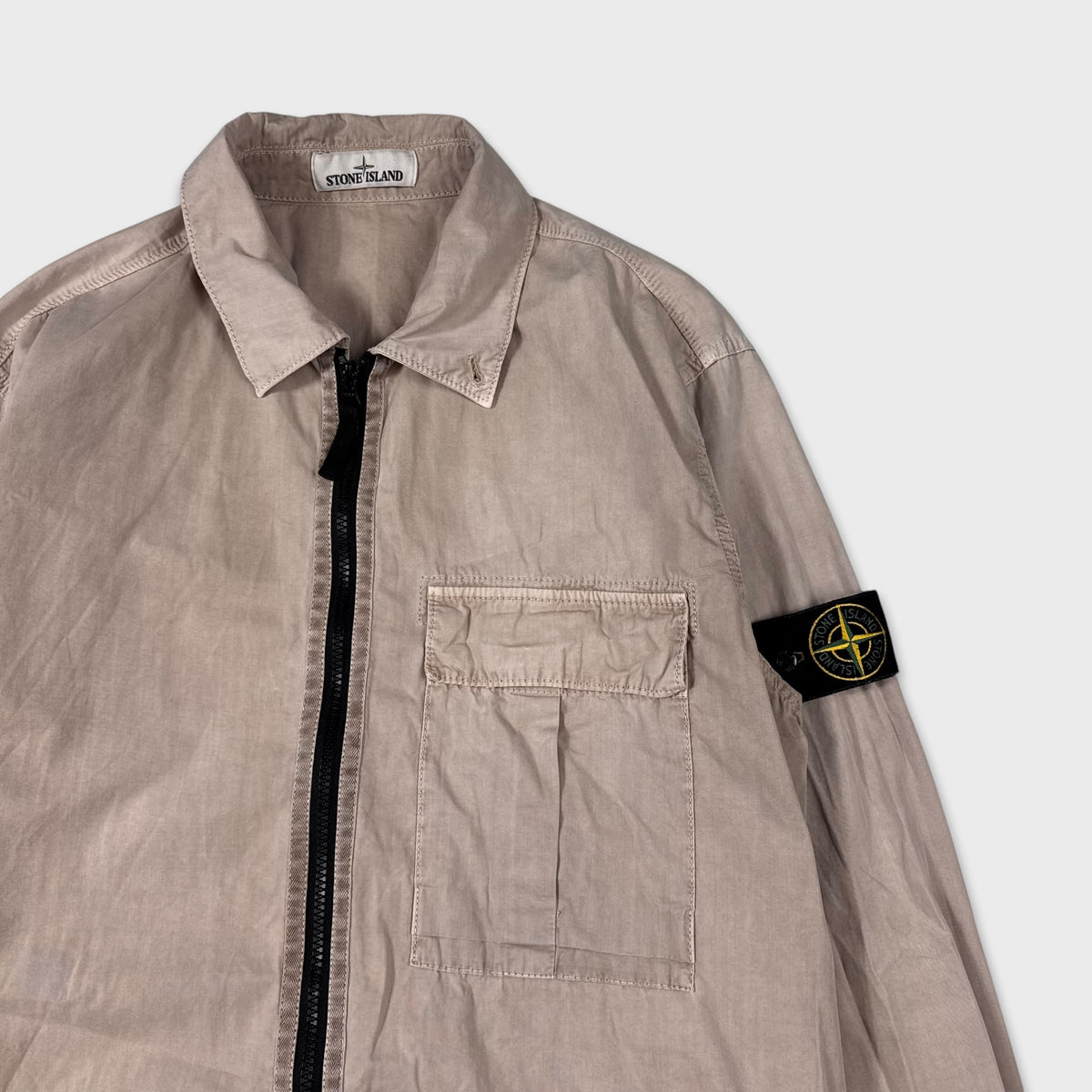 Stone Island Beige Full Zip Overshirt XL