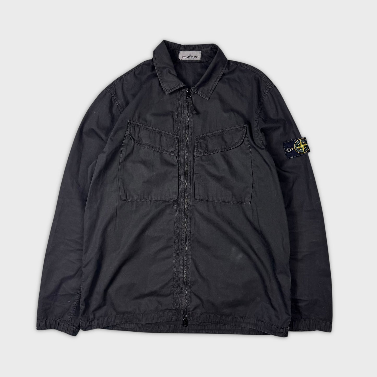 Stone Island Black Full Zip Overshirt XL