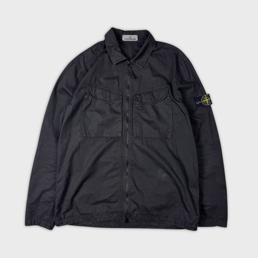 Stone Island Black Full Zip Overshirt XL