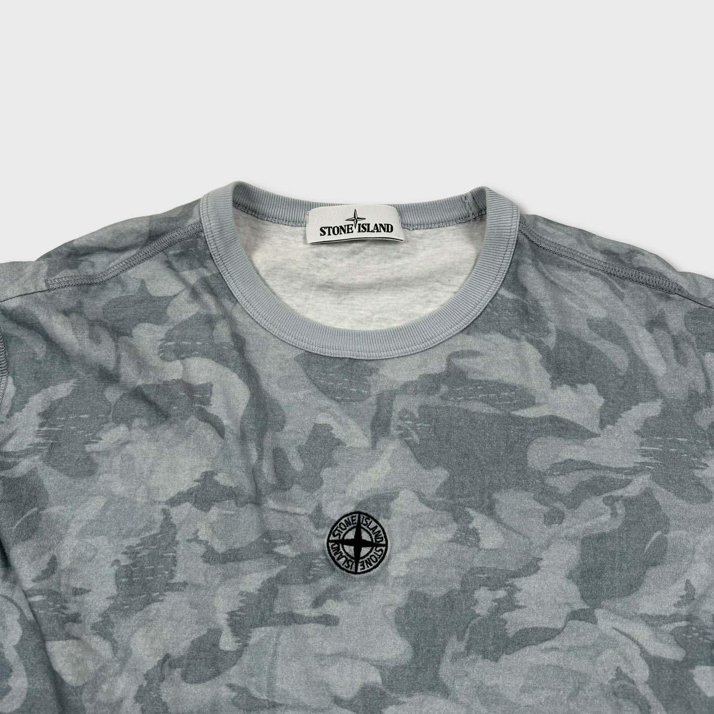 Stone Island Grey Camouflage T-Shirt L