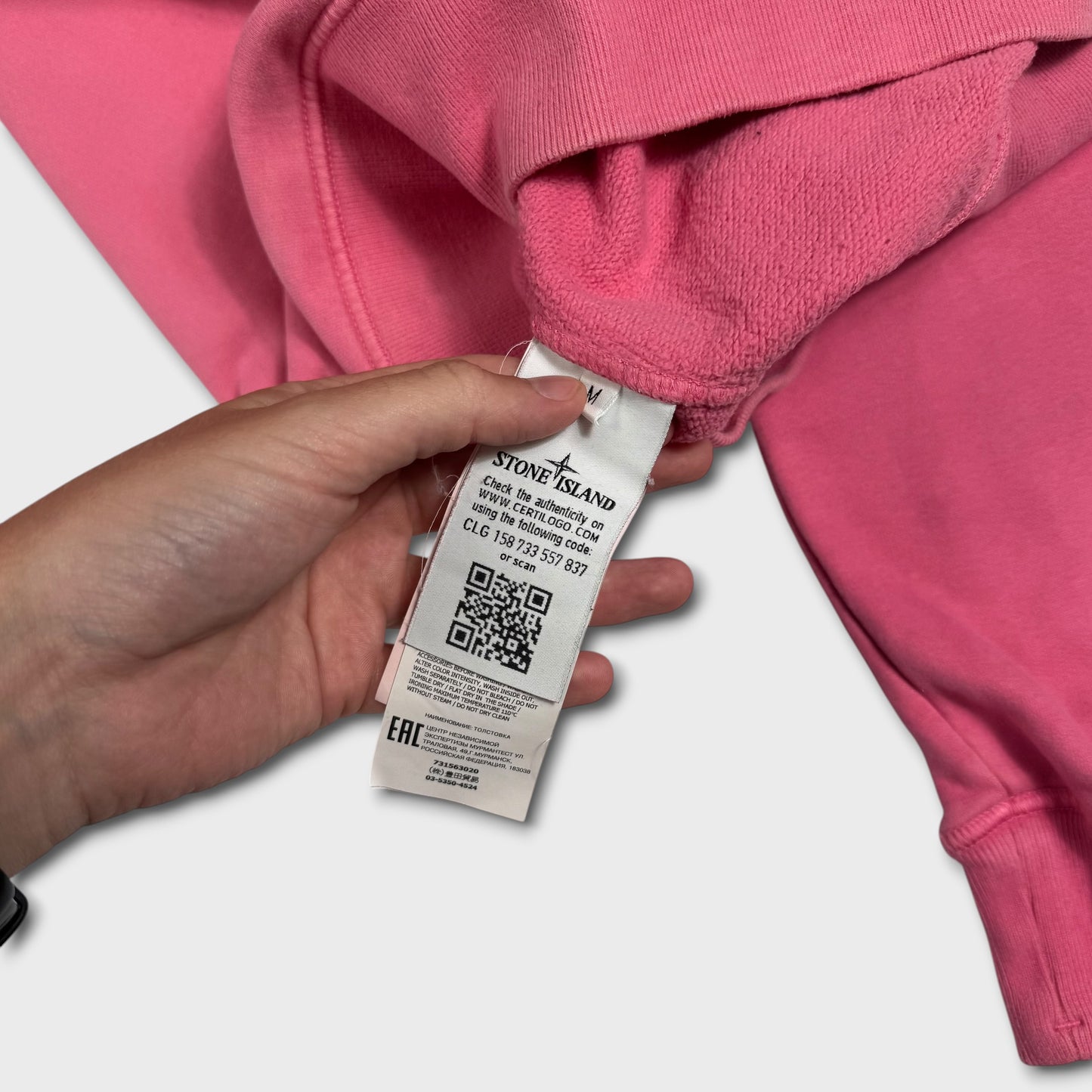 Stone Island Pink Crewneck Sweatshirt M