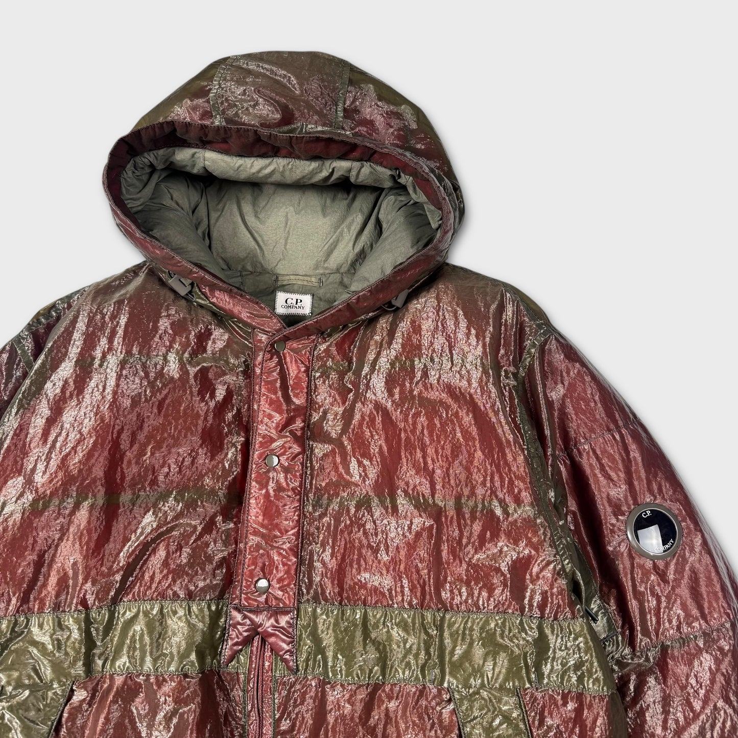 CP Company Burgundy / Green Kan-D Puffer Jacket M