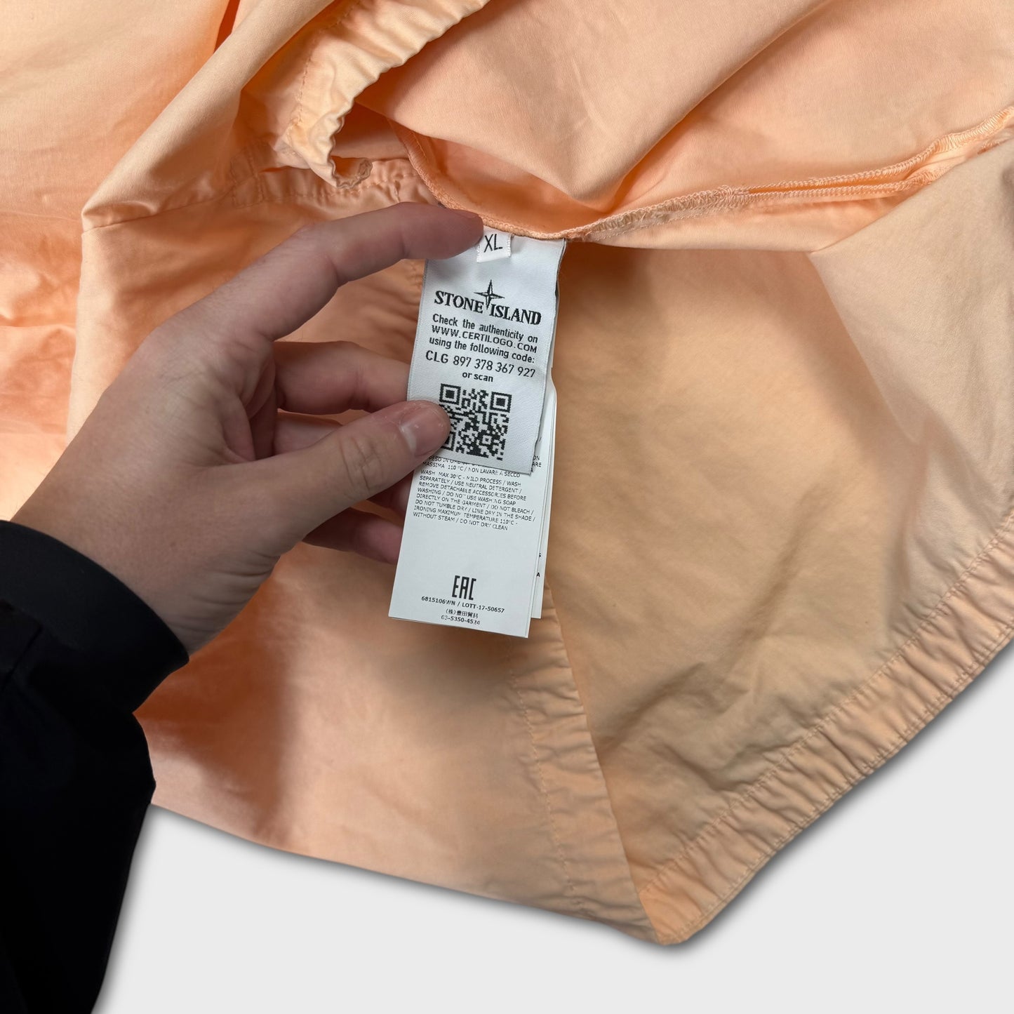 Stone Island Peach Pullover Quarter Zip Overshirt Jacket XL